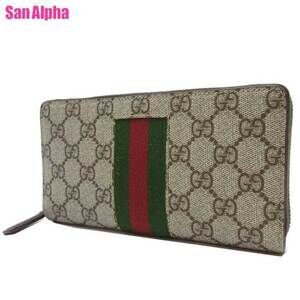 Gucci GG Supreme Weing Line Long Wallet Beige